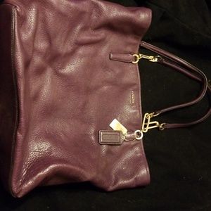 Purple coach leather bag